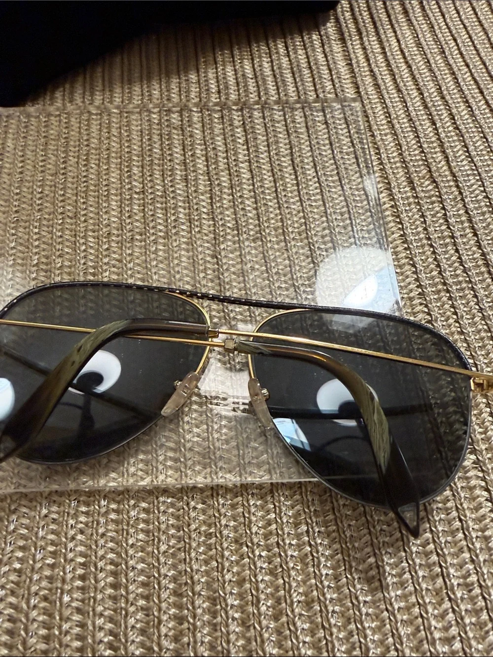 Victoria Beckham VBS90 C45 Aviator Sunglasses 18 Ct Gold Leather 62-13-145